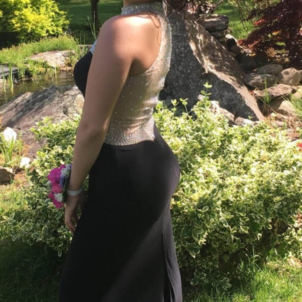 Sparkly black tight prom dress!